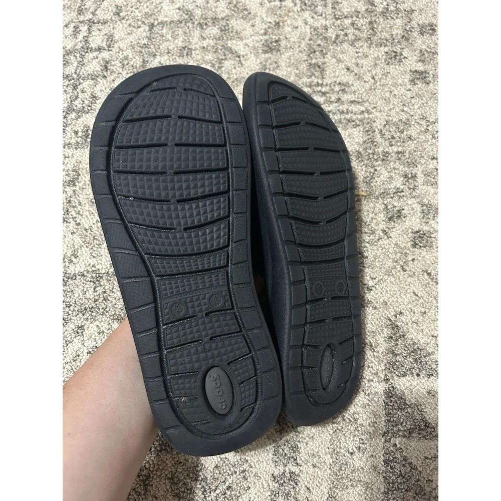 literide crocs Black Slides Unisex Women's 11 Men's 9